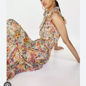 Anthropologie Misa Floral Ruffled Maxi Dress Worn Twice